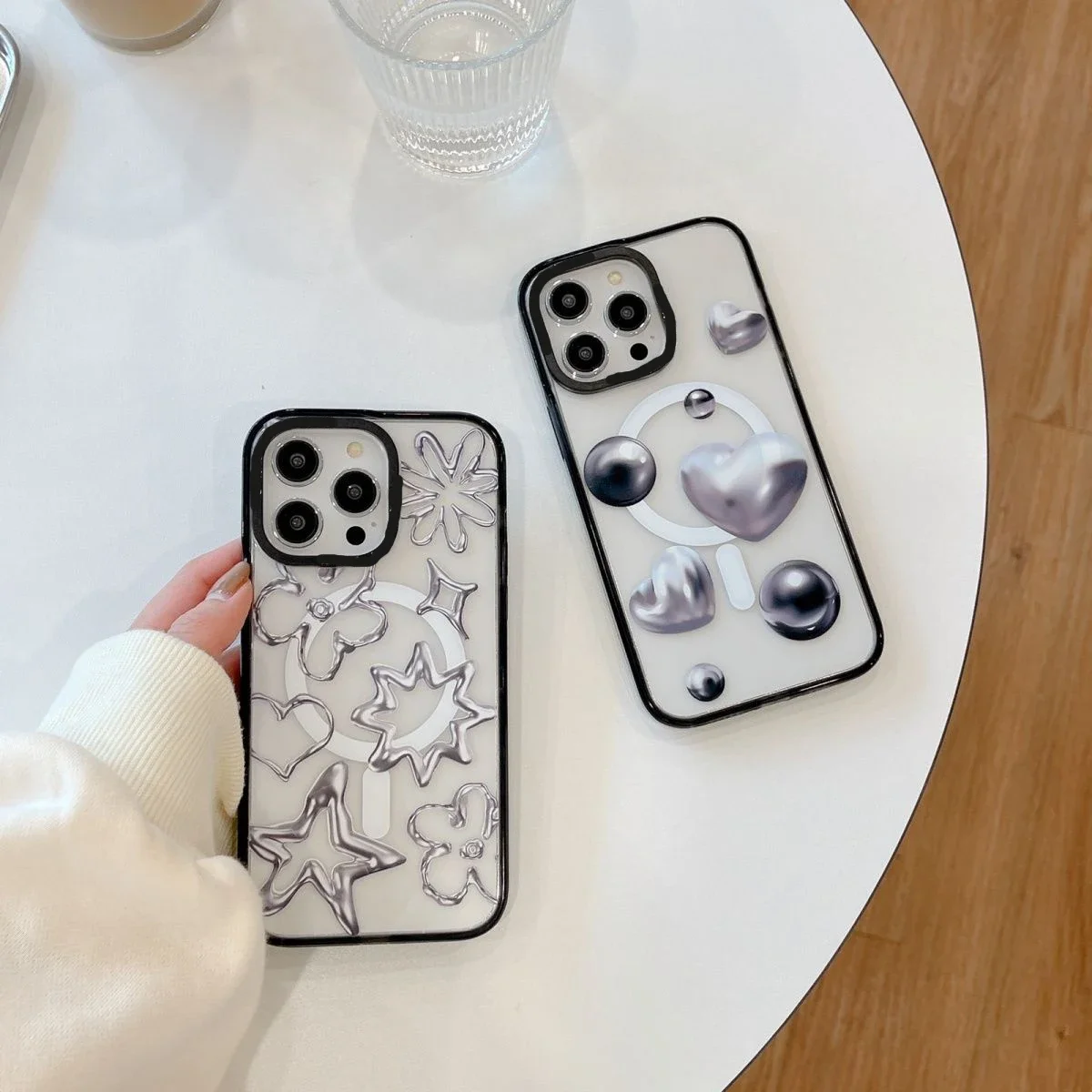 MagSafe Acrylic Silver Heart Star Phone Case Cover for IPhone 11 12 13 14 15 Pro Max Case for IPhone 15 Pro Max
MagSafe Acrylic Silver Heart Star Phone Case Cover for IPhone 11 12 13 14 15 Pro Max Case for IPhone 15 Pro Max