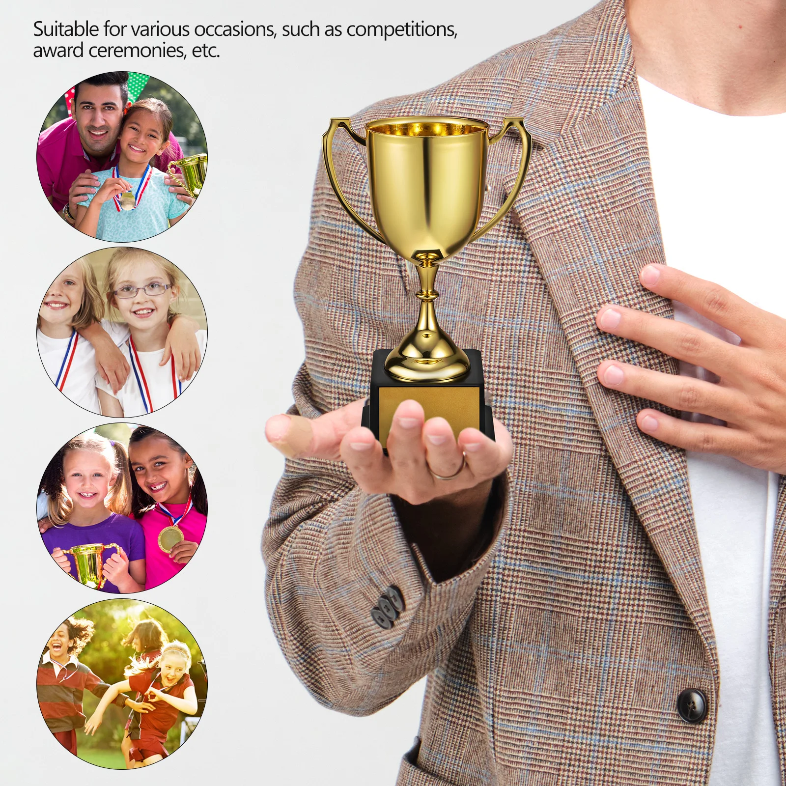 1pcs Gold Trophy Square Base Design Mini Trophies Lightweight Plastic Award for Sports Teams Business Achievements Display
1pcs Gold Trophy Square Base Design Mini Trophies Lightweight Plastic Award for Sports Teams Business Achievements Display