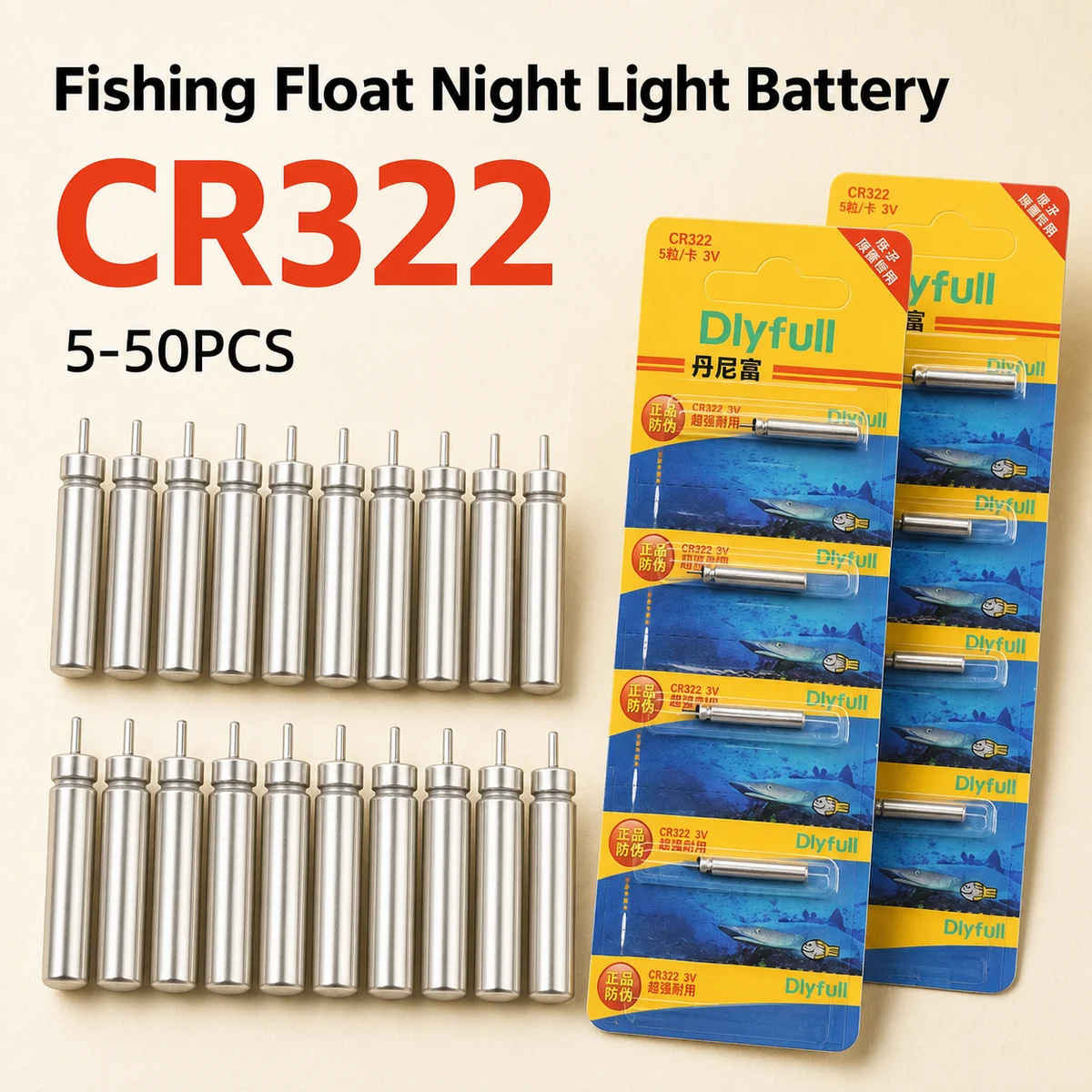 Button Cell Battery CR322 5-50PCS Replacement for Luminous Electronic Fishing Floats Night Fishing Tackle Accessories Kit
Button Cell Battery CR322 5-50PCS Replacement for Luminous Electronic Fishing Floats Night Fishing Tackle Accessories Kit