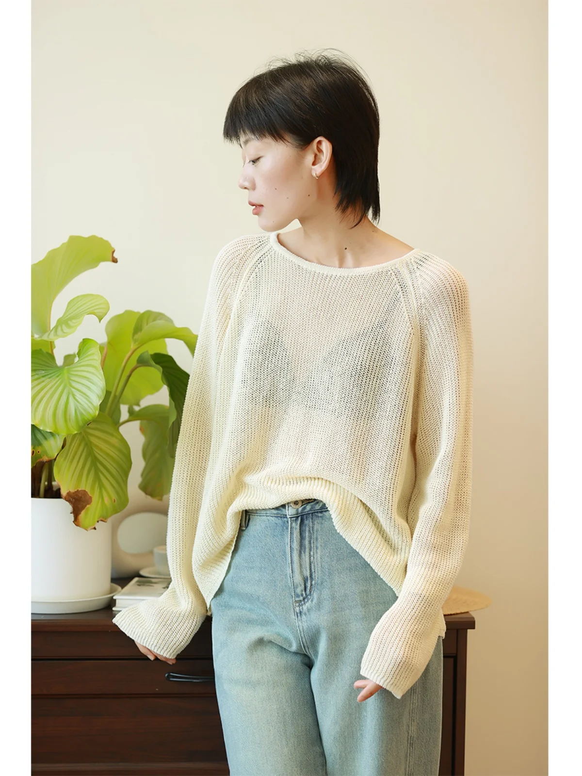Loose Fit Long Sve Knitted irt Hollow out Paper Silk Cotton Thin Summer New Sle Cover up Top Women's Faion 2025
Loose Fit Long Sve Knitted irt Hollow out Paper Silk Cotton Thin Summer New Sle Cover up Top Women's Faion 2025