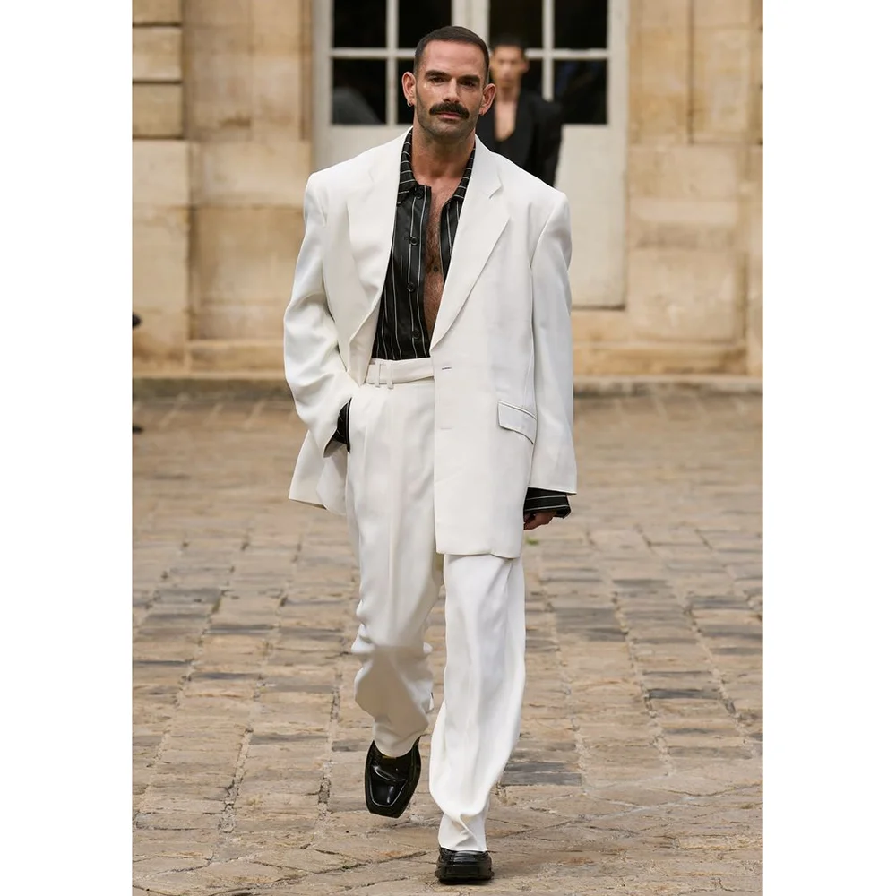 Loose White Single Breasted Men Suit Two Pieces(Jacket+Pants) Lapel Outfits Casual Party Prom Wedding Set
Loose White Single Breasted Men Suit Two Pieces(Jacket+Pants) Lapel Outfits Casual Party Prom Wedding Set