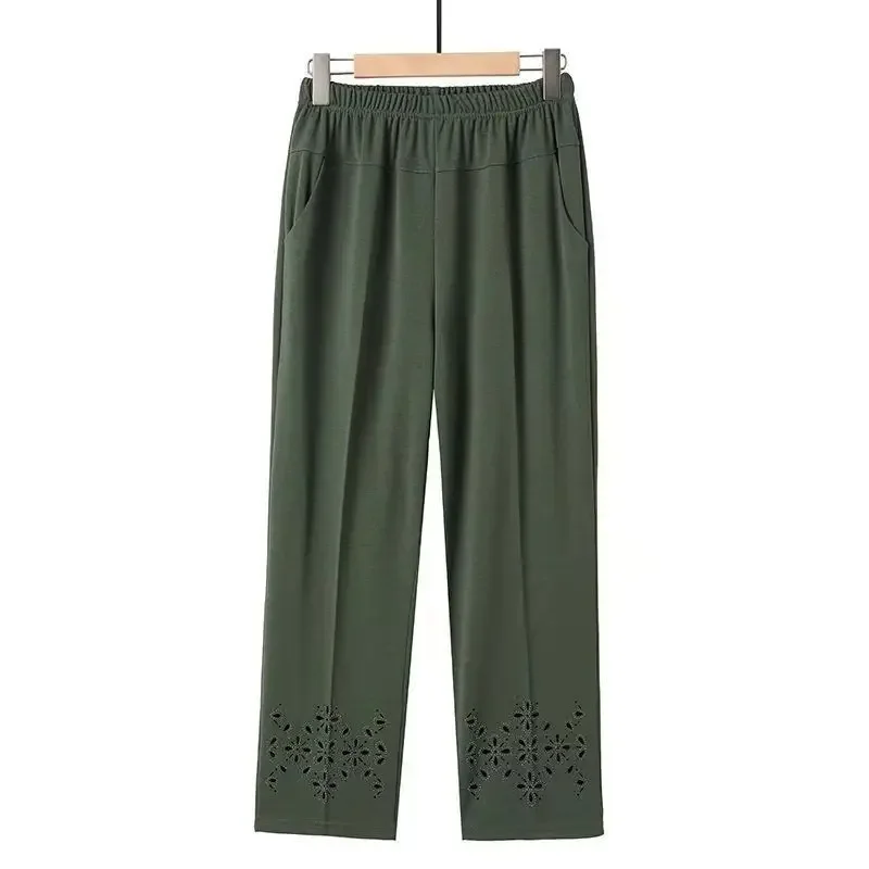 Spring Autumn Women's Solid Color Elastic High Waisted Pockets Hollow Out Casual Loose Comfortable Korean Fashion Trousers Pants
Spring Autumn Women's Solid Color Elastic High Waisted Pockets Hollow Out Casual Loose Comfortable Korean Fashion Trousers Pants