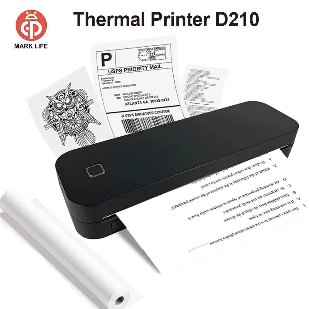 Marklife Thermal Label A4 Printer D210 Mini Bluetooth Printer Use For Home Office Small business To PDF Picture Print DIY Tattoo
Marklife Thermal Label A4 Printer D210 Mini Bluetooth Printer Use For Home Office Small business To PDF Picture Print DIY Tattoo