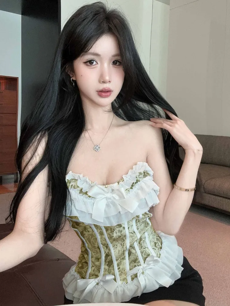 Sweet Lace Trim Fishbone Wrap Chest Tank Top Women's Spring Summer Slimming Sexy Waist Shaping Short Sleeveless Inner Wear
Sweet Lace Trim Fishbone Wrap Chest Tank Top Women's Spring Summer Slimming Sexy Waist Shaping Short Sleeveless Inner Wear