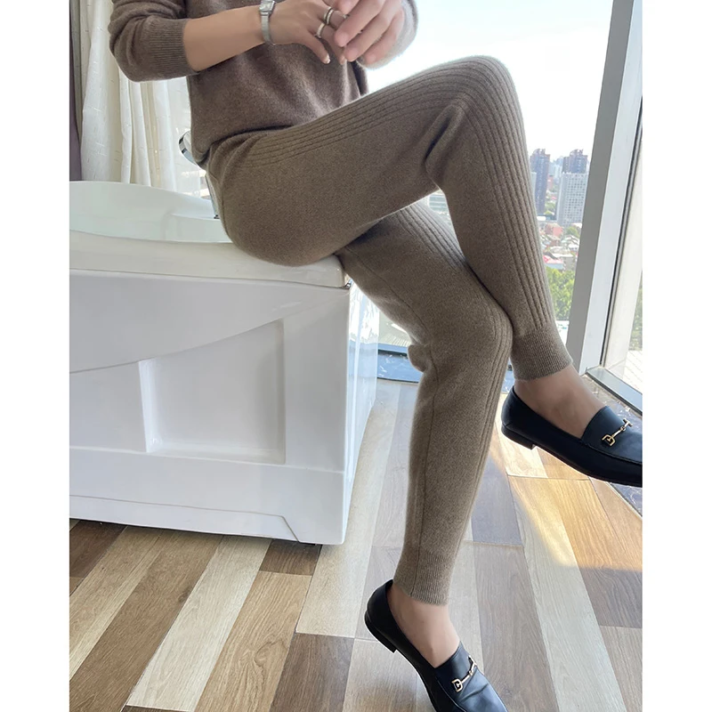 Women's 100% Merino Wool Pants New Autumn Winter Soft Comfortable High Waist Knitted Thickened Pants Women's Elastic Thin Pants
Women's 100% Merino Wool Pants New Autumn Winter Soft Comfortable High Waist Knitted Thickened Pants Women's Elastic Thin Pants