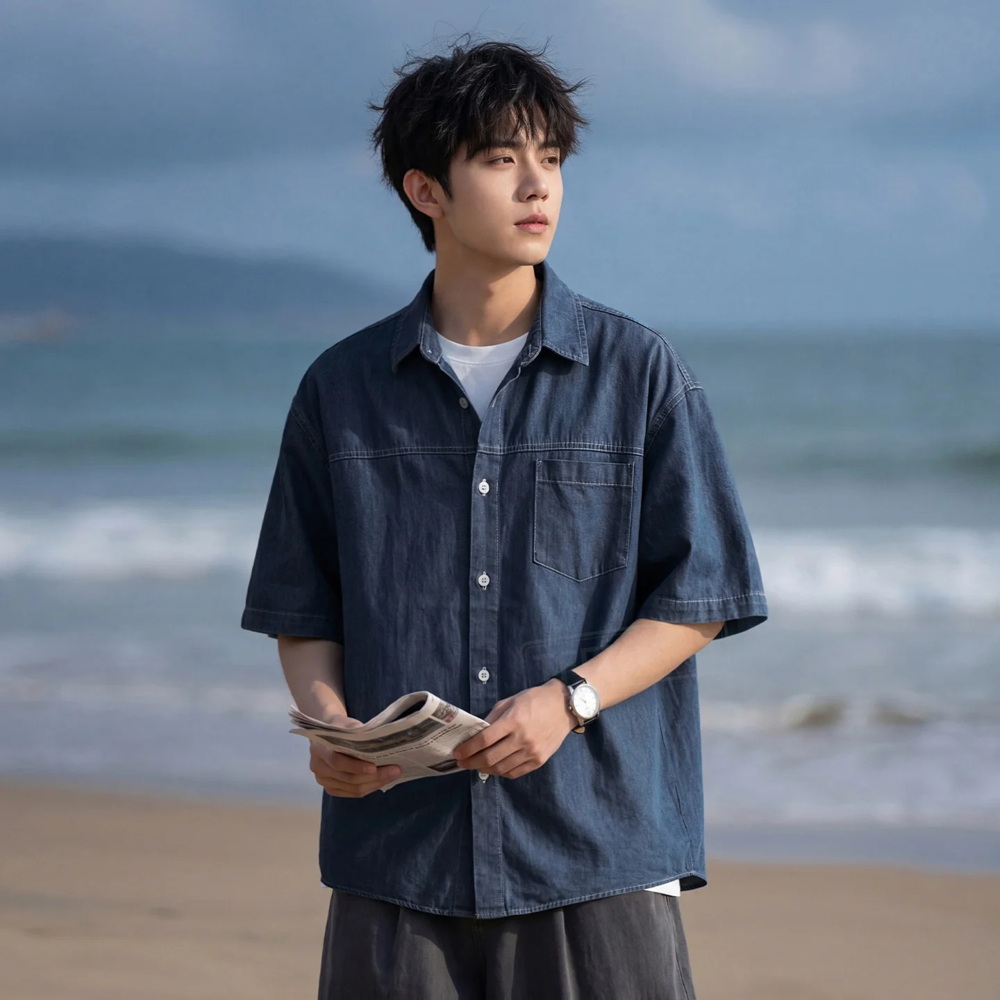 TFETTERS 2026 Spring Vintage Men's Shirt Polyester Short Sleeve Turn-down Collar Oversized Breathable Denim Style Shirt Daily
TFETTERS 2026 Spring Vintage Men's Shirt Polyester Short Sleeve Turn-down Collar Oversized Breathable Denim Style Shirt Daily
