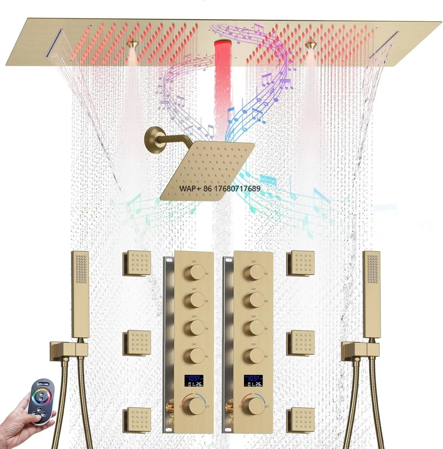 Modern Rain Waterfall Thermostatic Shower System with Hand Showers and Diverter Chrome Finish Eco-Friendly Bathroom Faucet Set
Modern Rain Waterfall Thermostatic Shower System with Hand Showers and Diverter Chrome Finish Eco-Friendly Bathroom Faucet Set