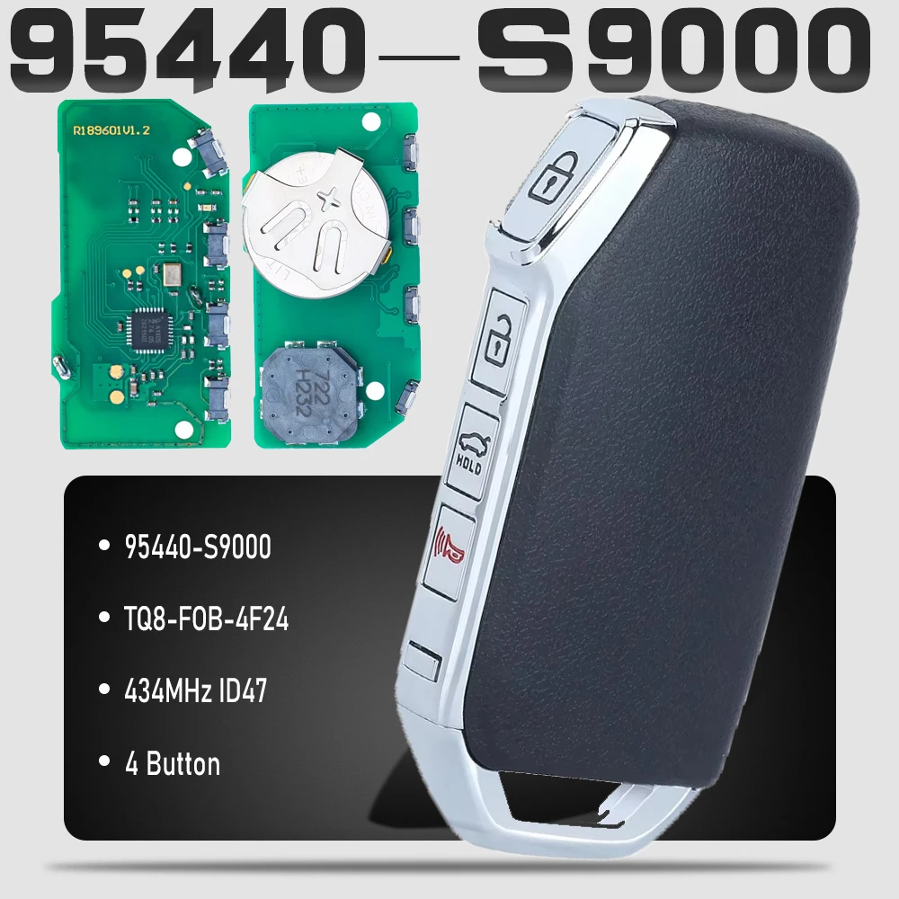 KEYECU 95440-S9000 ,TQ8-FOB-4F24 Smart Remote Key 434MHz ID47 Fob for KIA Telluride 2020 2021 2022
KEYECU 95440-S9000 ,TQ8-FOB-4F24 Smart Remote Key 434MHz ID47 Fob for KIA Telluride 2020 2021 2022