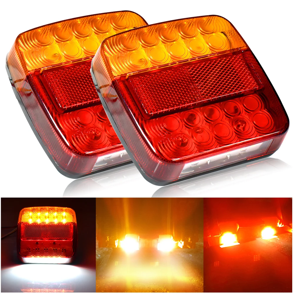 Fully Glued LED Tail/Rear Lamp 26Leds All in One w/ Brake/Driving/Turn Signal/Side Marker Lights Red/Amber/White 12V Car/Trucks
Fully Glued LED Tail/Rear Lamp 26Leds All in One w/ Brake/Driving/Turn Signal/Side Marker Lights Red/Amber/White 12V Car/Trucks