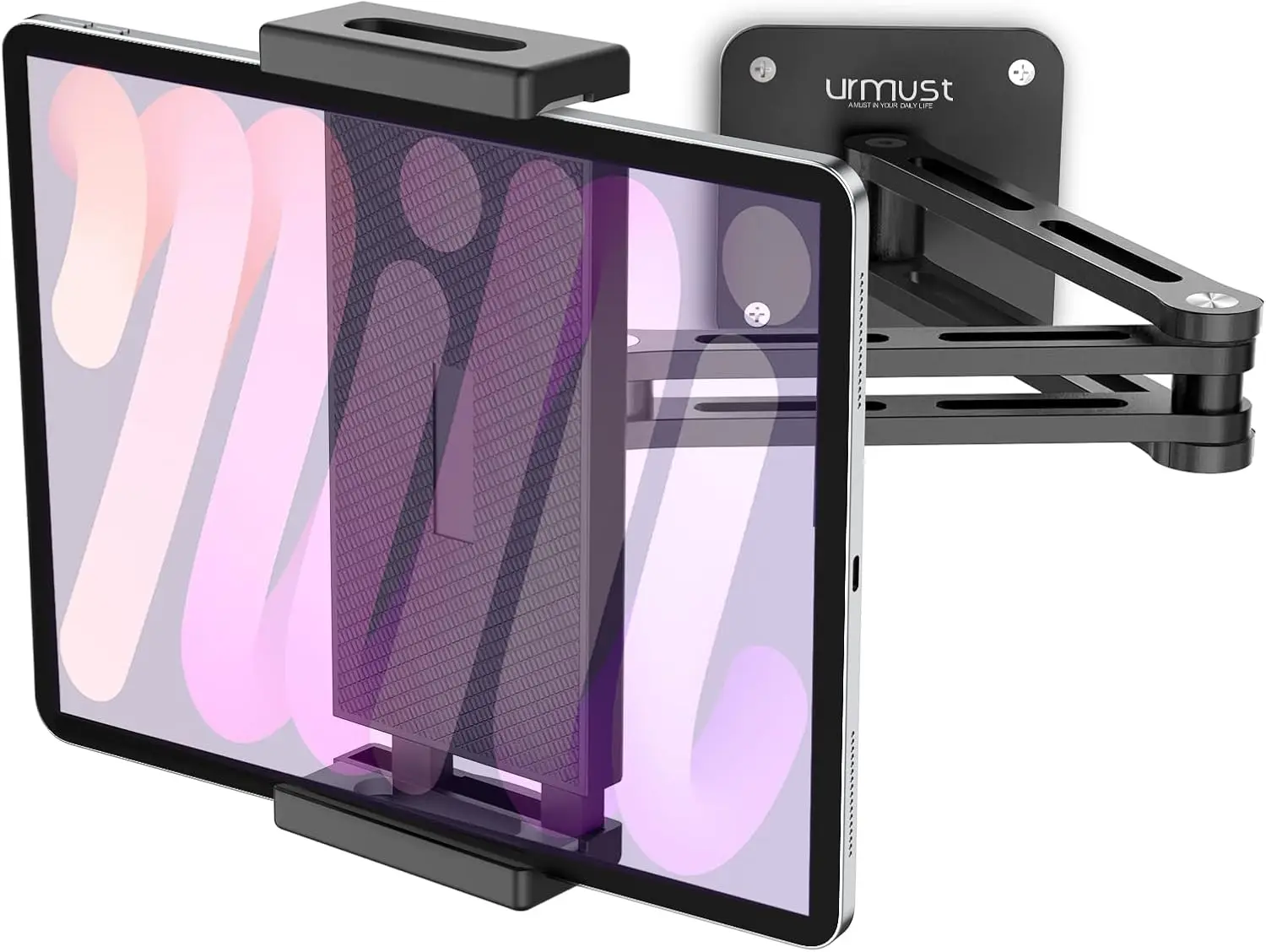 Adjustable Tablet Wall Mount with 360° Swivel, Extendable Arm for 4.7-13" Devices, Heavy-Duty Aluminum
Adjustable Tablet Wall Mount with 360° Swivel, Extendable Arm for 4.7-13" Devices, Heavy-Duty Aluminum