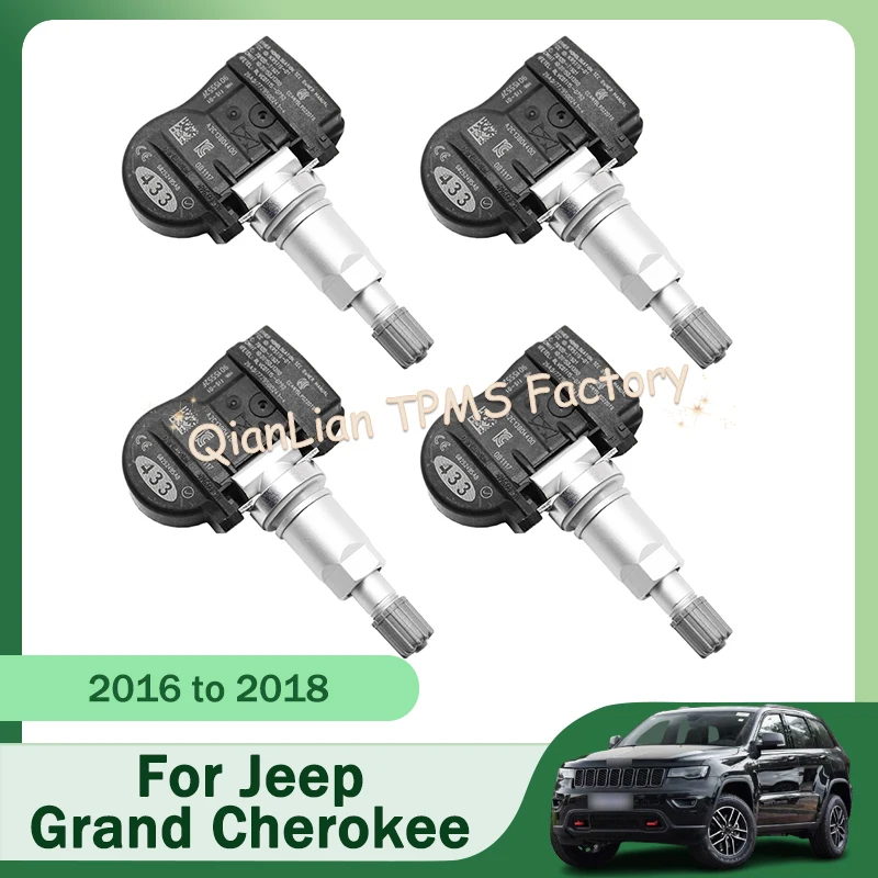 For Jeep Grand Cherokee TPMS Sensors Set Of 4 68252495AB 433MHz Tire Pressure Monitoring System 68255495AA, 68255495AC
For Jeep Grand Cherokee TPMS Sensors Set Of 4 68252495AB 433MHz Tire Pressure Monitoring System 68255495AA, 68255495AC