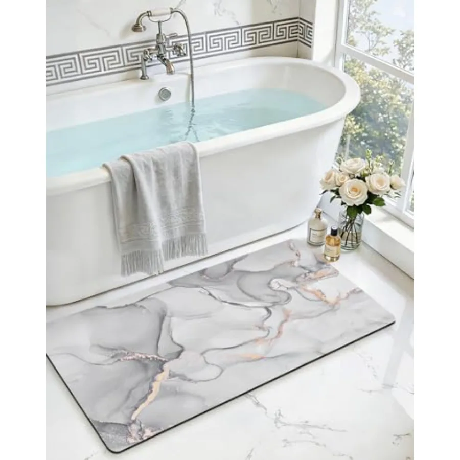 Bathroom Mat Ultra Thin 24x43 Non Slip Bath Rug for Shower Floor Absorbent Quick Dry Marble Bathmats Low Profile
Bathroom Mat Ultra Thin 24x43 Non Slip Bath Rug for Shower Floor Absorbent Quick Dry Marble Bathmats Low Profile
