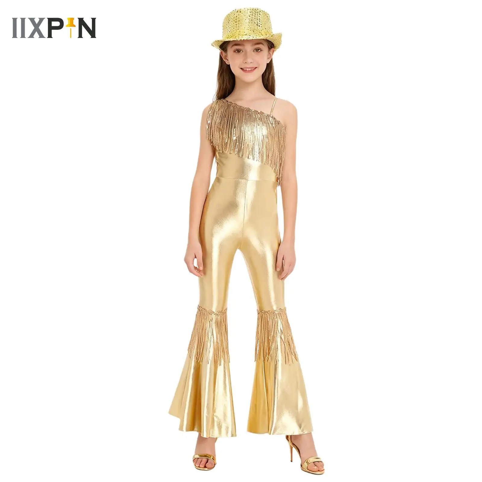 Kids Girls Cosplay Singer Disco Jazz Dance Hippie Outfit Roleplay Shiny Clothes Sets Fashion Children Halloween Cowgirls Outfits
Kids Girls Cosplay Singer Disco Jazz Dance Hippie Outfit Roleplay Shiny Clothes Sets Fashion Children Halloween Cowgirls Outfits