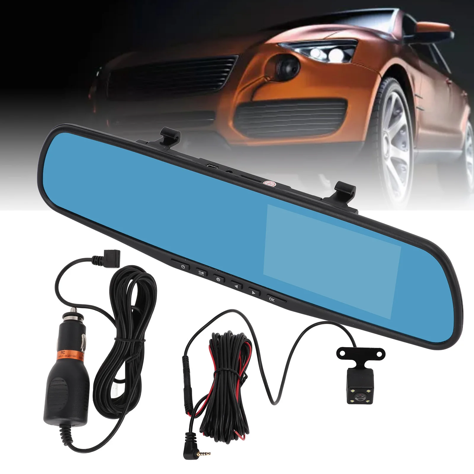 4.3in 1080P Mirror Dash Cam Rearview Mirror Camera Dual Driving Recorder Parking Monitor Loop Recording Backup Camera
4.3in 1080P Mirror Dash Cam Rearview Mirror Camera Dual Driving Recorder Parking Monitor Loop Recording Backup Camera