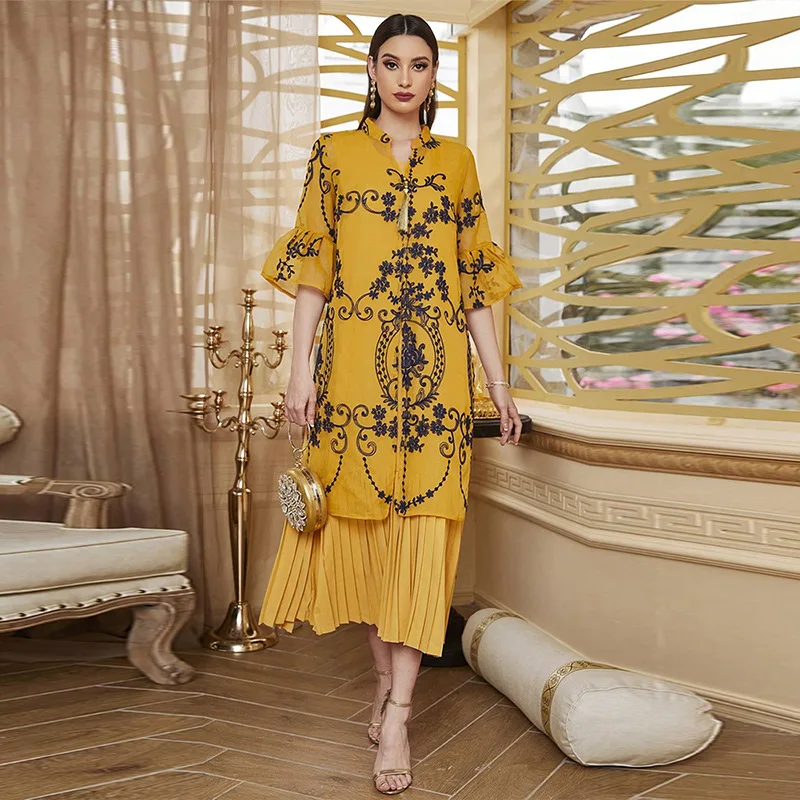 Middle East Muslim 2025 New Fashion Women's Embroideried Casual Trendy Elegant 2 Piece Sets Coats Abaya Dress Female Clothes
Middle East Muslim 2025 New Fashion Women's Embroideried Casual Trendy Elegant 2 Piece Sets Coats Abaya Dress Female Clothes