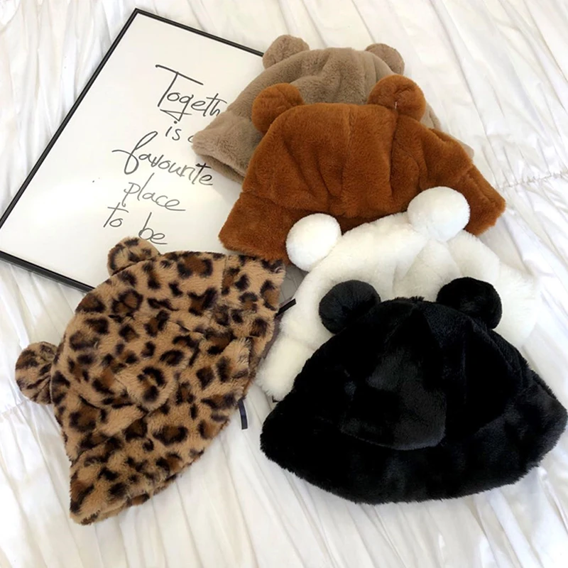 Soft and Warm Bucket Hat Fashion Autumn and Winter Leopard Print Cute Little Bear Ear Plush Fisherman Hat
Soft and Warm Bucket Hat Fashion Autumn and Winter Leopard Print Cute Little Bear Ear Plush Fisherman Hat