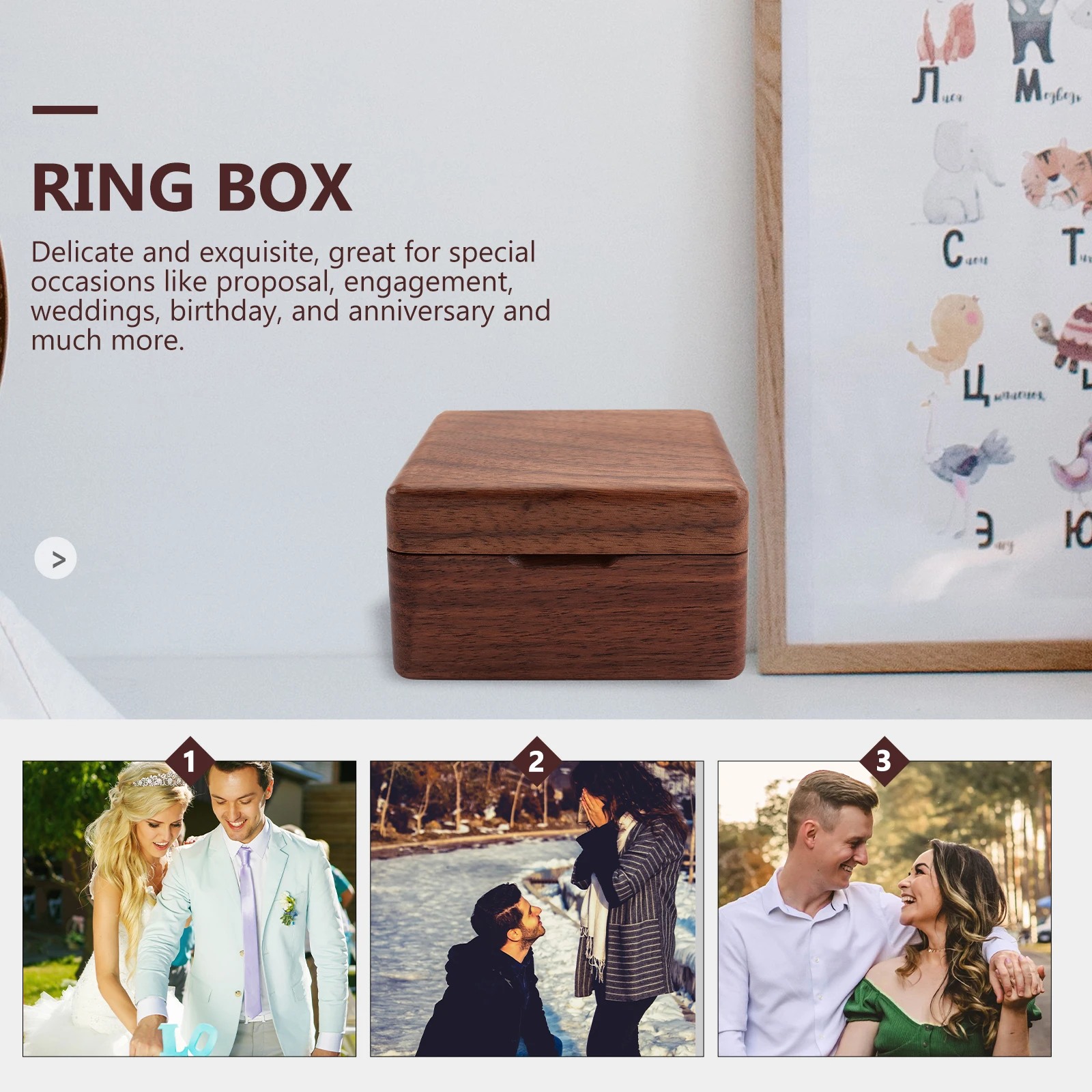 Wood Ring Box Premium Storage Case Romantic Proposal Wedding Gift Beautiful Color Fine Workmanship Compact Size Home Decor
Wood Ring Box Premium Storage Case Romantic Proposal Wedding Gift Beautiful Color Fine Workmanship Compact Size Home Decor
