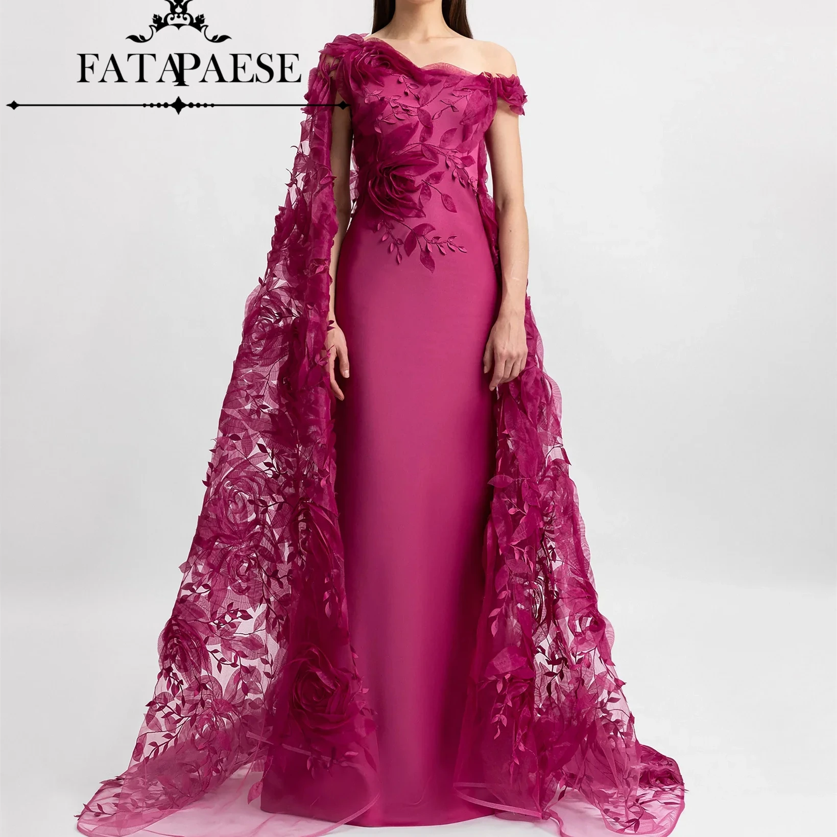 FATAPAESE Saudi Dubai 3D Flowers Evening Dresses Cape Luxury Full Florals Appliques Prom Dress for Wedding Flowers Train
FATAPAESE Saudi Dubai 3D Flowers Evening Dresses Cape Luxury Full Florals Appliques Prom Dress for Wedding Flowers Train