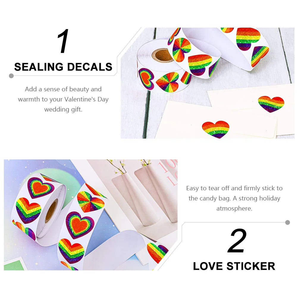 1 Roll Sticker Heart Shape Rainbow Design Adhesive Label for Candy Bag Sealing Wedding Scrapbook Decoration
1 Roll Sticker Heart Shape Rainbow Design Adhesive Label for Candy Bag Sealing Wedding Scrapbook Decoration