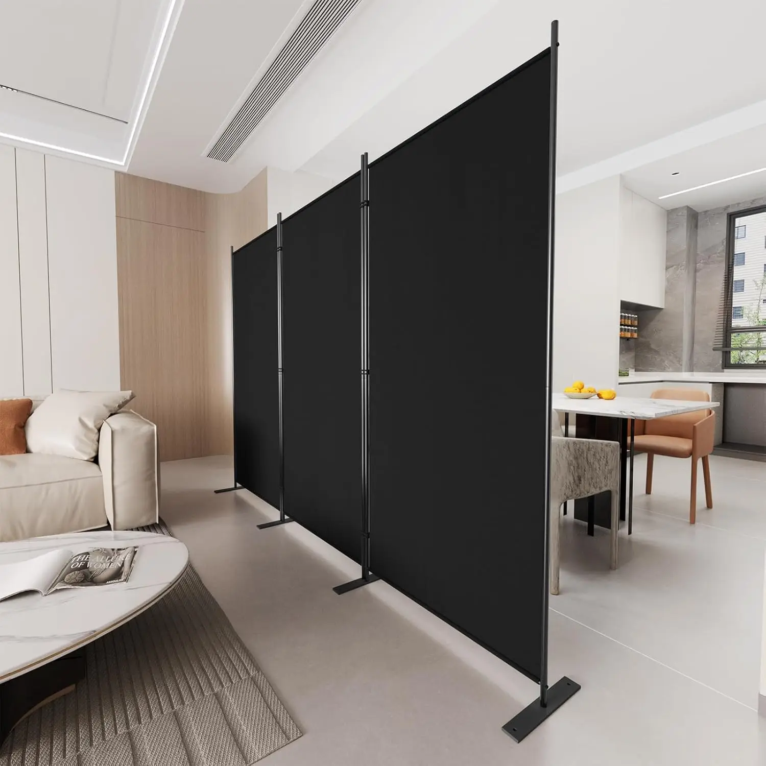 3-Panel Room Divider, 6 Ft Tall Folding Privacy Screen, Portable Partition for Office or Bedroom, Black
3-Panel Room Divider, 6 Ft Tall Folding Privacy Screen, Portable Partition for Office or Bedroom, Black
