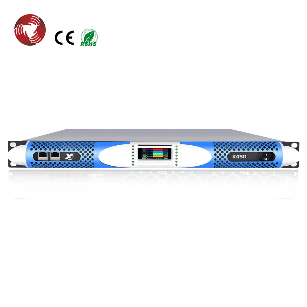 Class D 450W*4 with screen 1U audio 4-channel power amplifier switching power
Class D 450W*4 with screen 1U audio 4-channel power amplifier switching power