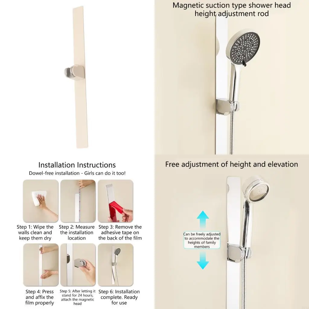 No Drilling Metal Shower Slide Bar Wall Mounted Adjustable Shower Rack Enduring M4YD
No Drilling Metal Shower Slide Bar Wall Mounted Adjustable Shower Rack Enduring M4YD