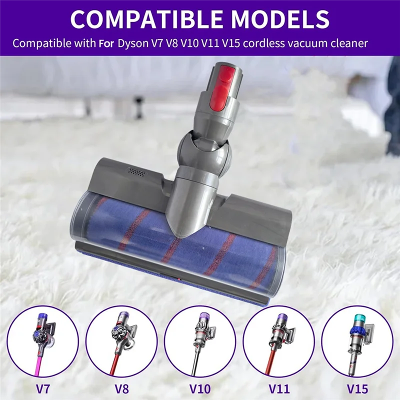 AC93-Electric Soft Roller Brush Head With Switch Button For Dyson V7 V8 V10 V11 V15 Vacuum Attachment With Green LED Lights
AC93-Electric Soft Roller Brush Head With Switch Button For Dyson V7 V8 V10 V11 V15 Vacuum Attachment With Green LED Lights