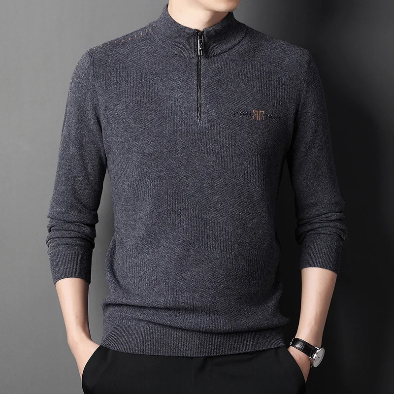 winter Men's pure sweater in thickened sweater half-height zipper collar 2023 new solid color knitted bottoming sweater
winter Men's pure sweater in thickened sweater half-height zipper collar 2023 new solid color knitted bottoming sweater