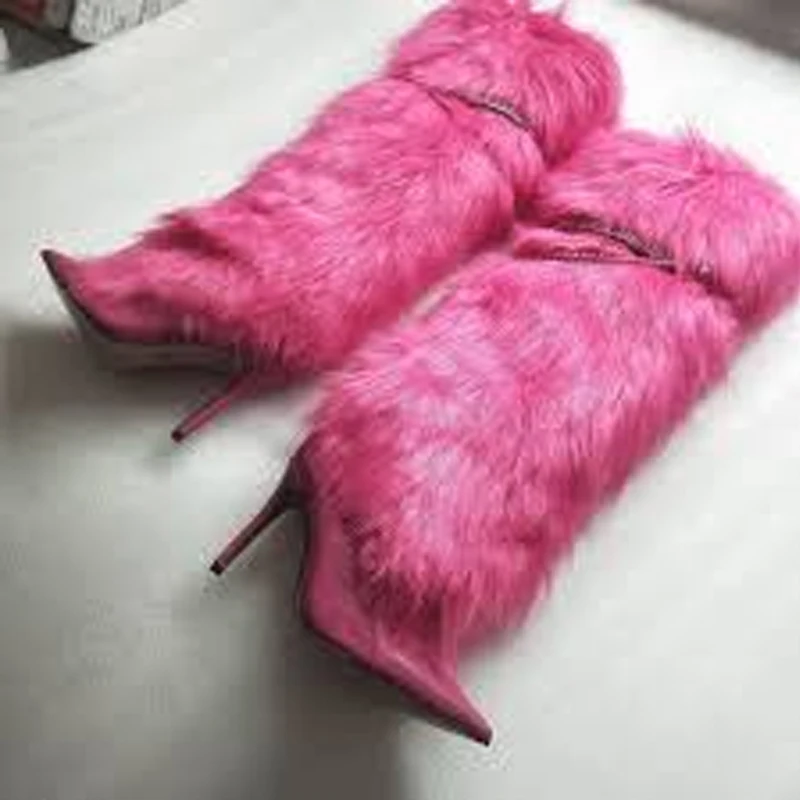 Женские сапоги до колена на шпильке с розовым мехом, зима 2026, черные теплые ботинки с острым носком, женская модная сексуальная обувь для женщин
Женские сапоги до колена на шпильке с розовым мехом, зима 2026, черные теплые ботинки с острым носком, женская модная сексуальная обувь для женщин