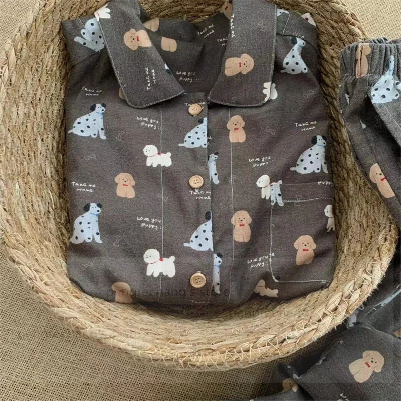 Grey Puppy Pajamas Set Women Sleepwear Autumn Warm Soft Cotton Home Wear Long Sleeve Pijamas De Mujer Loungewear Pjs Nightwear
Grey Puppy Pajamas Set Women Sleepwear Autumn Warm Soft Cotton Home Wear Long Sleeve Pijamas De Mujer Loungewear Pjs Nightwear