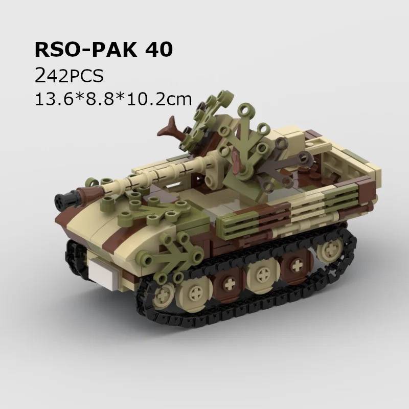 MOC Building Block RSO-PAK 40 Tank Camouflage Version To Build World War II Tank World Blitzkrieg Toy
MOC Building Block RSO-PAK 40 Tank Camouflage Version To Build World War II Tank World Blitzkrieg Toy