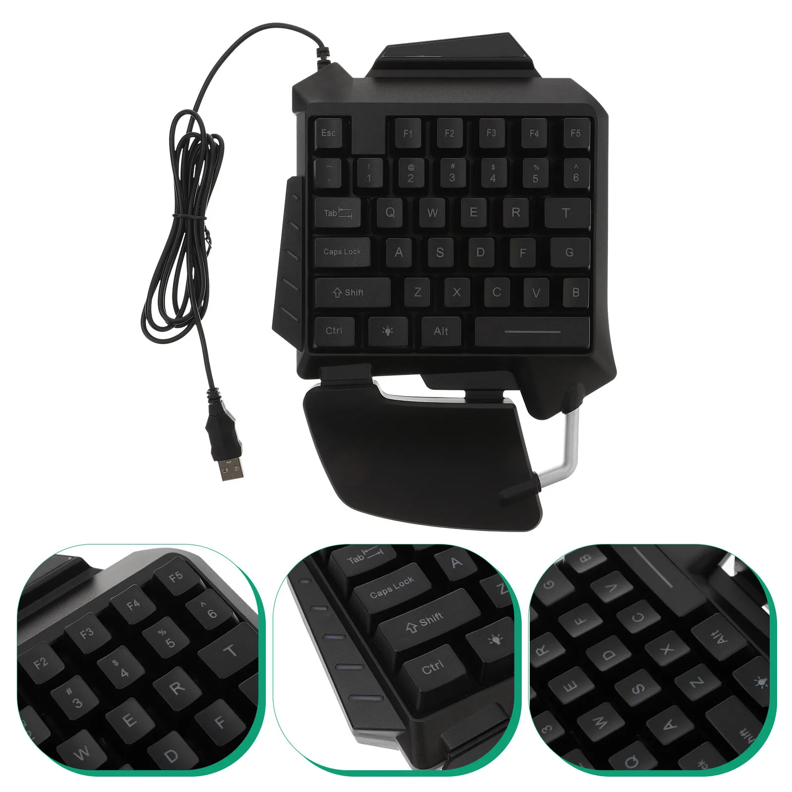 Gaming Keyboard Single-Hand Control Keypad with Rgb Backlight Plug and Play Compact Lightweight for Laptop Home Entertainment
Gaming Keyboard Single-Hand Control Keypad with Rgb Backlight Plug and Play Compact Lightweight for Laptop Home Entertainment