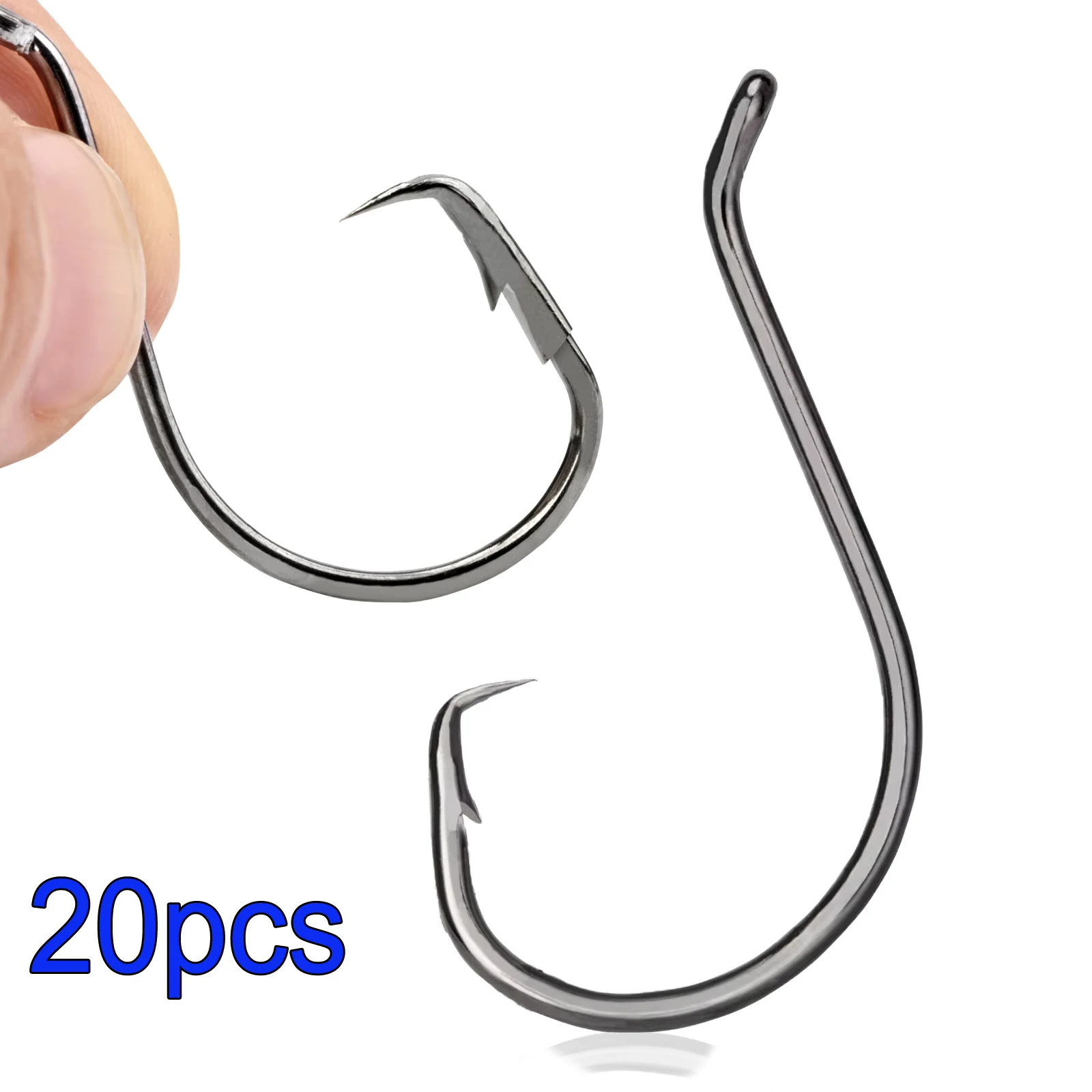 20pcs Circle Hooks for Catfish Octopus Fishing Saltwater Freshwater High Carbon Steel Single Barbed Fishhooks 1/0-6/0
20pcs Circle Hooks for Catfish Octopus Fishing Saltwater Freshwater High Carbon Steel Single Barbed Fishhooks 1/0-6/0