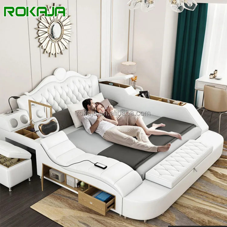 Hot Sales Luxury Smart Bed Bedroom Furniture King Size Sexy Wedding Beds Multifunctional Bed With Music Massage
Hot Sales Luxury Smart Bed Bedroom Furniture King Size Sexy Wedding Beds Multifunctional Bed With Music Massage