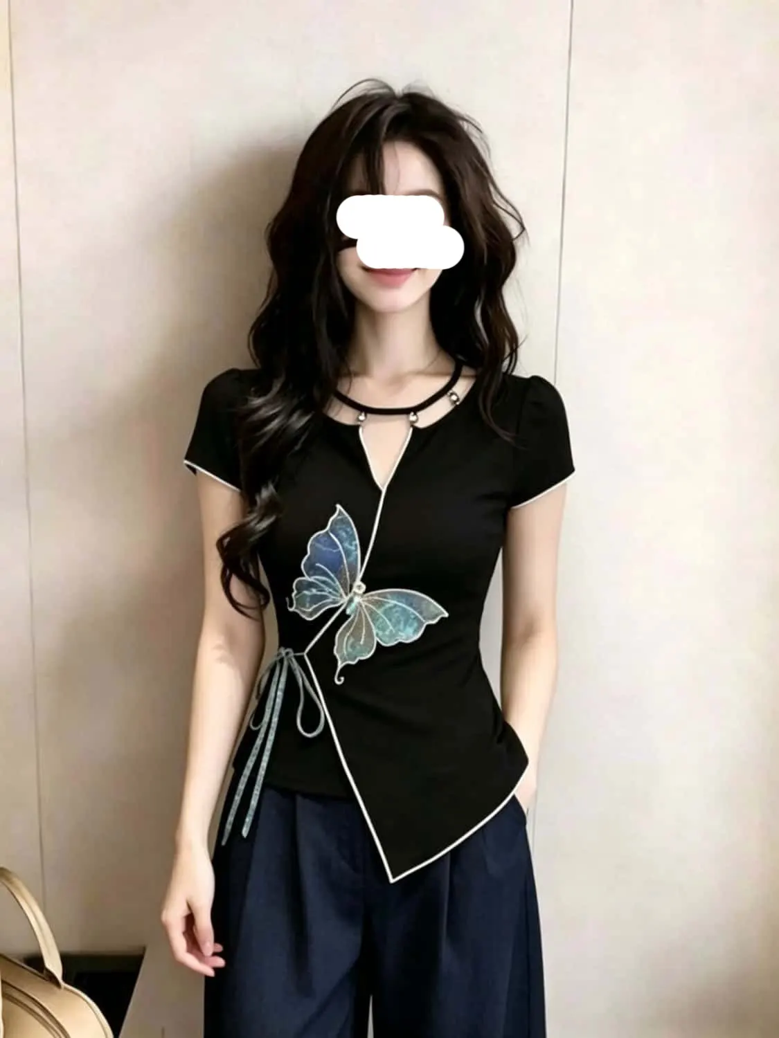 Fashionable Knot Short Sleeve Top Belly Covering Slimming Unique Personality Commuting Top Cleanfit Style Polyester...
Fashionable Knot Short Sleeve Top Belly Covering Slimming Unique Personality Commuting Top Cleanfit Style Polyester...