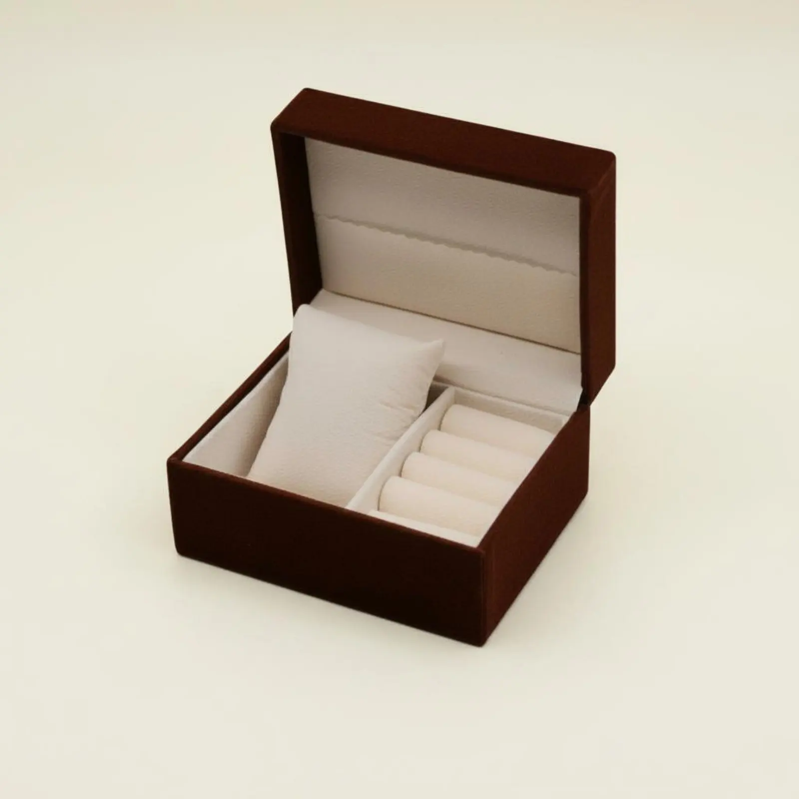 Hinged-Lid Watch Case Gift Packaging Velvet Watch Box Jewelry Display Box Premium Look Soft Pillow Band Holder Slots
Hinged-Lid Watch Case Gift Packaging Velvet Watch Box Jewelry Display Box Premium Look Soft Pillow Band Holder Slots
