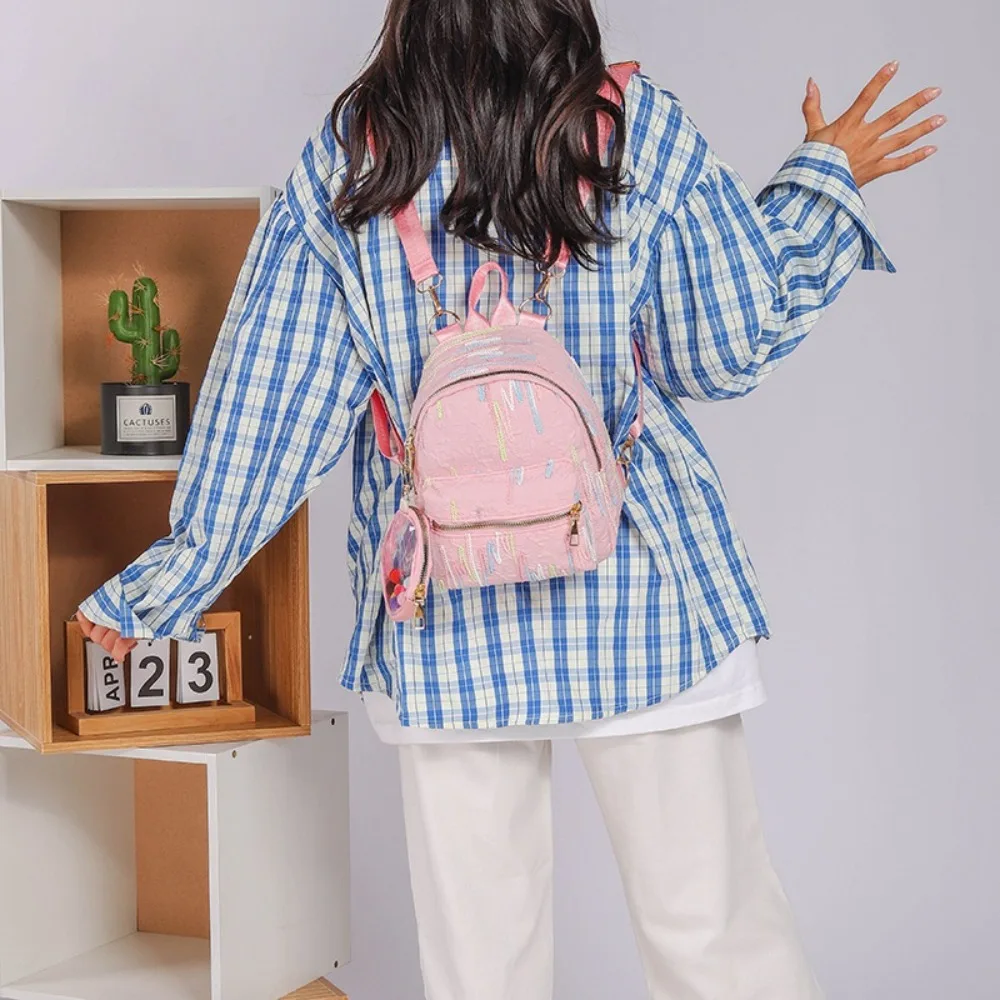 Fashion Large Capacity Women Backpack Nylon with Small Bag Stripes Backpack Wear Resistant Students Schoolbag Outdoor
Fashion Large Capacity Women Backpack Nylon with Small Bag Stripes Backpack Wear Resistant Students Schoolbag Outdoor