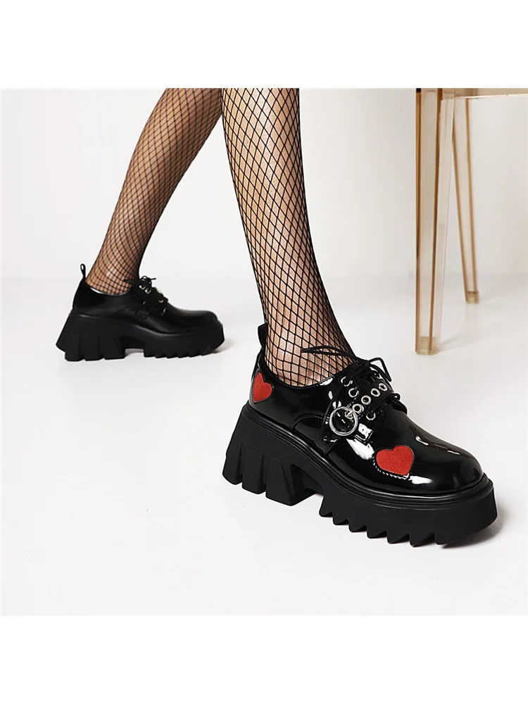 High Heels Patent Leather Lace Up Single Shoes Spring/autumn Punk Style Thick Soled Women's Shoes Cute Leather Shoes For Women
High Heels Patent Leather Lace Up Single Shoes Spring/autumn Punk Style Thick Soled Women's Shoes Cute Leather Shoes For Women