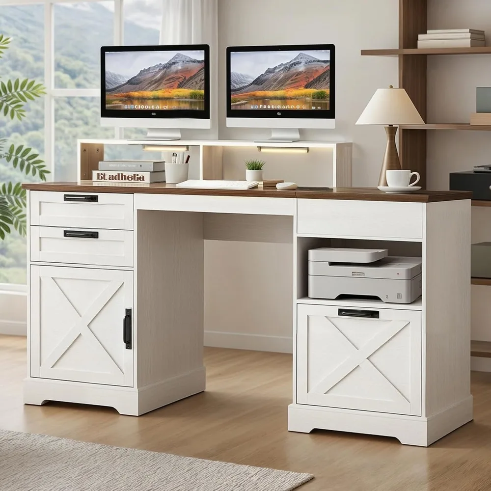 Executive Desk with File Storage Drawer, 63" Lift Top Farmhouse Home Office Gaming Desk with Charging Station, 3 Drawers Sensor
Executive Desk with File Storage Drawer, 63" Lift Top Farmhouse Home Office Gaming Desk with Charging Station, 3 Drawers Sensor