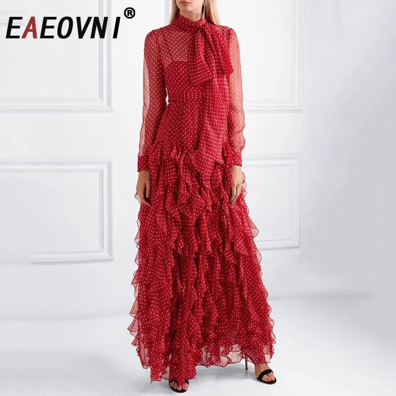 EAEOVNI Dot Print Fashion Long Dress For Women Lace-up Collar Ruffles Spliced Design A-line Dresses 2025 New Clothing 1A515
EAEOVNI Dot Print Fashion Long Dress For Women Lace-up Collar Ruffles Spliced Design A-line Dresses 2025 New Clothing 1A515