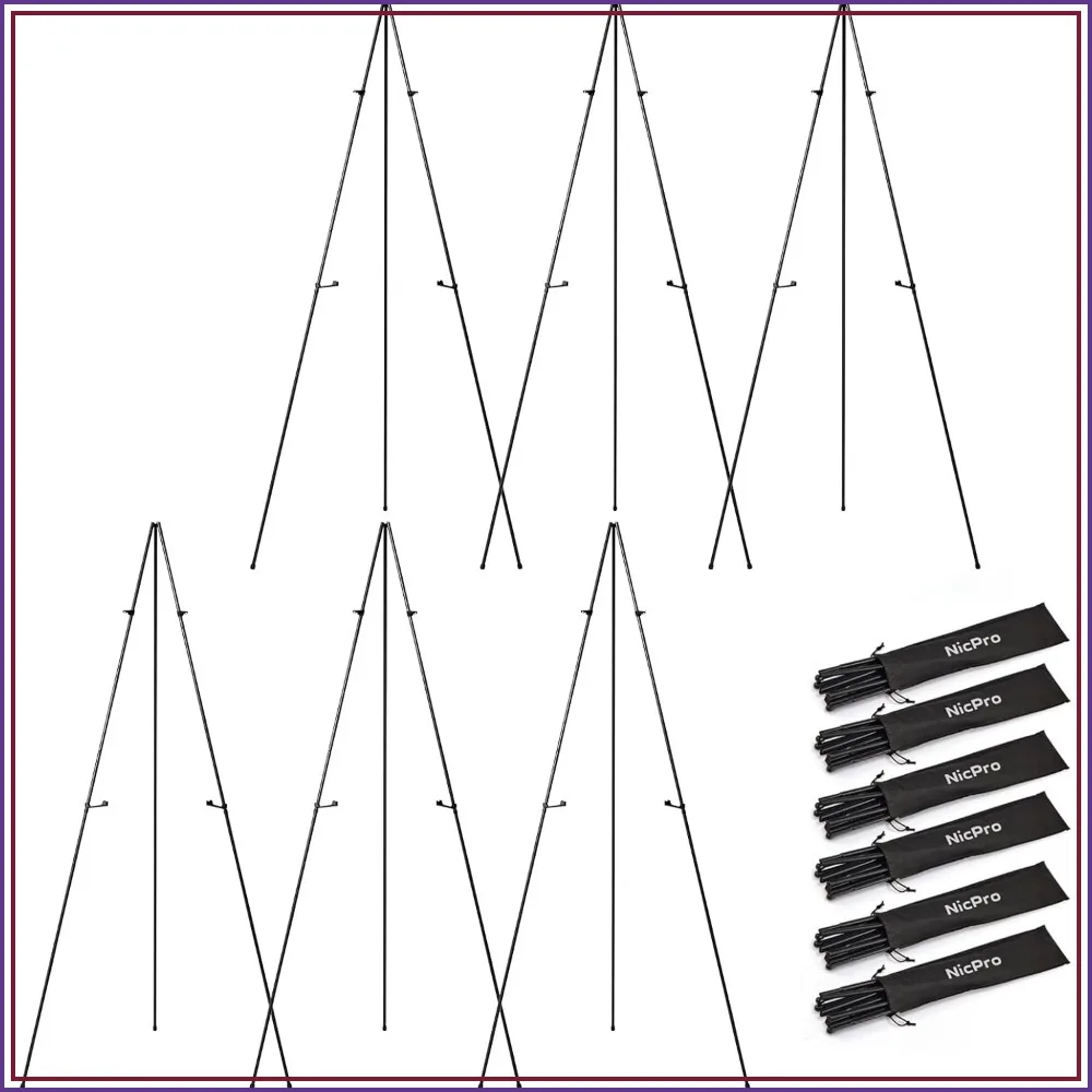 6 Pack 63 Inches Metal Floor Easel Stand Bulk Tripod Black Collapsible for Sign Artist Poster Wedding with Carry Bag
6 Pack 63 Inches Metal Floor Easel Stand Bulk Tripod Black Collapsible for Sign Artist Poster Wedding with Carry Bag