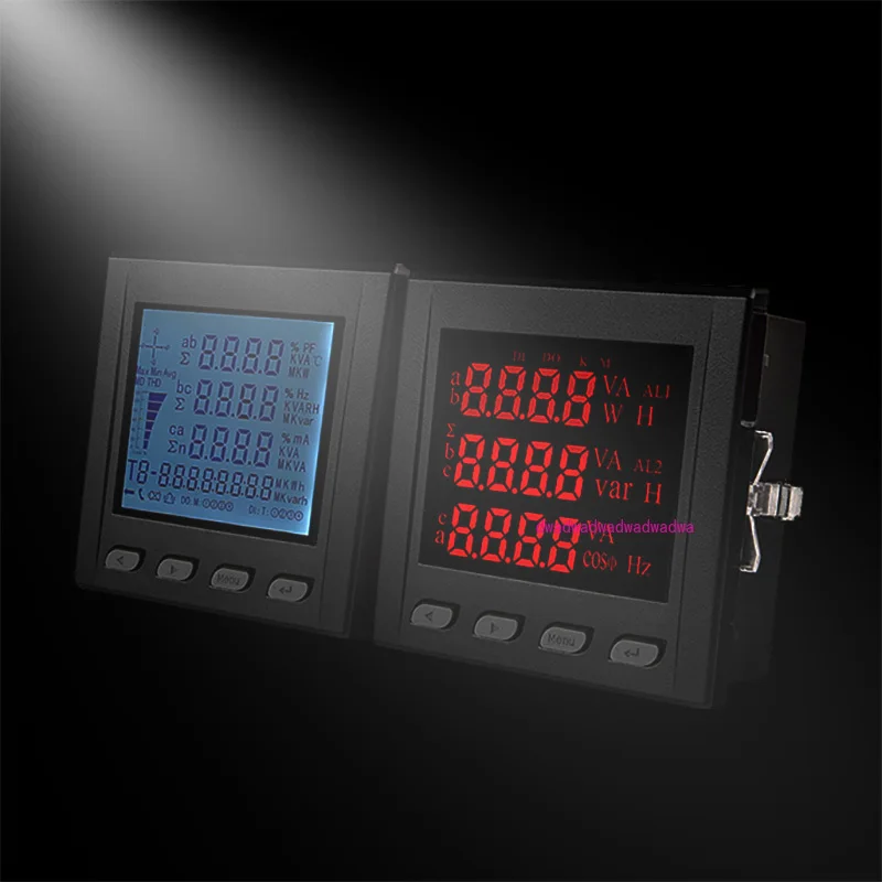 3 phase power meter Short case ampere voltage kwh watt var power factor frequency LCD multifunction meter 
3 phase power meter Short case ampere voltage kwh watt var power factor frequency LCD multifunction meter