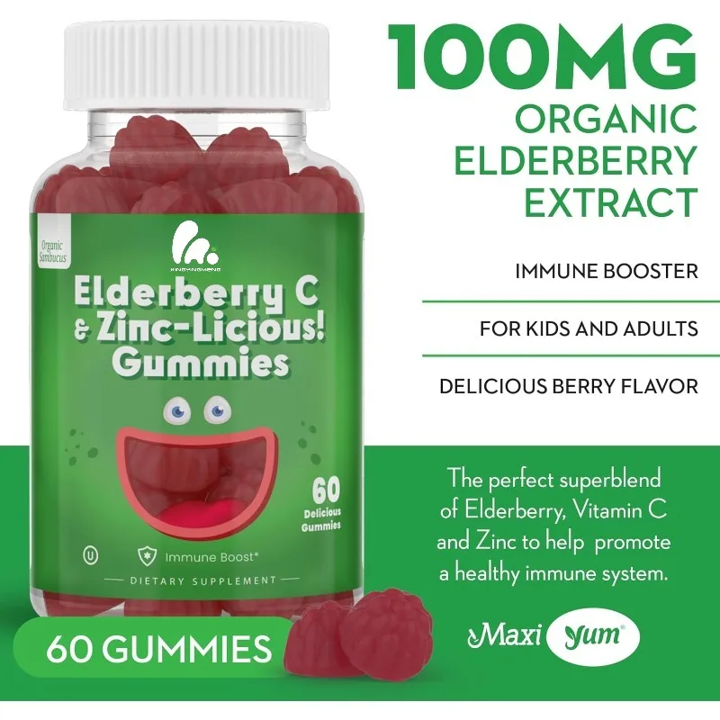 Organic elderberry gummies containing zinc and vitamin C - Immune boosting supplement with 60 vegetarian gummies
Organic elderberry gummies containing zinc and vitamin C - Immune boosting supplement with 60 vegetarian gummies