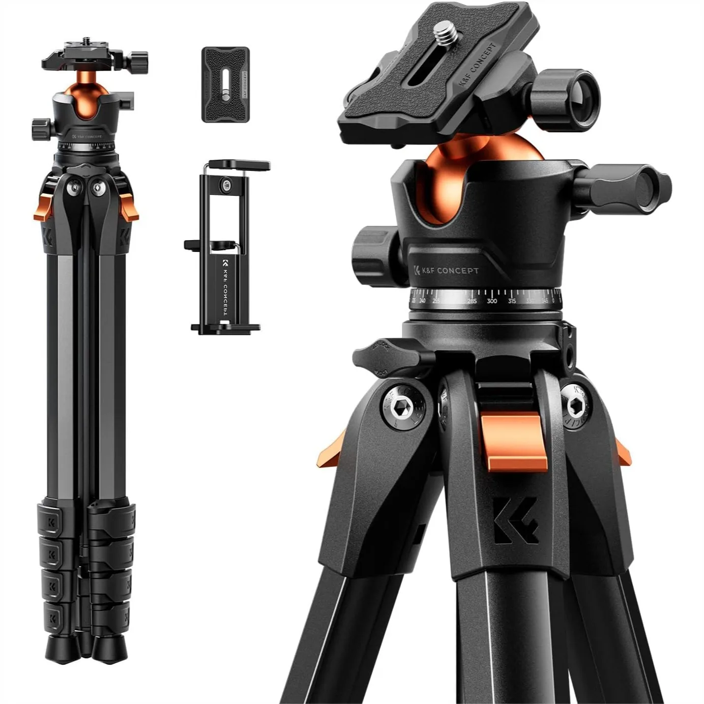 63" Aluminum Travel Tripod for Camera/Phone, 2.6 lbs Compact Lightweight with Arca Ball Head, 22 lbs Max Load for DSLR
63" Aluminum Travel Tripod for Camera/Phone, 2.6 lbs Compact Lightweight with Arca Ball Head, 22 lbs Max Load for DSLR