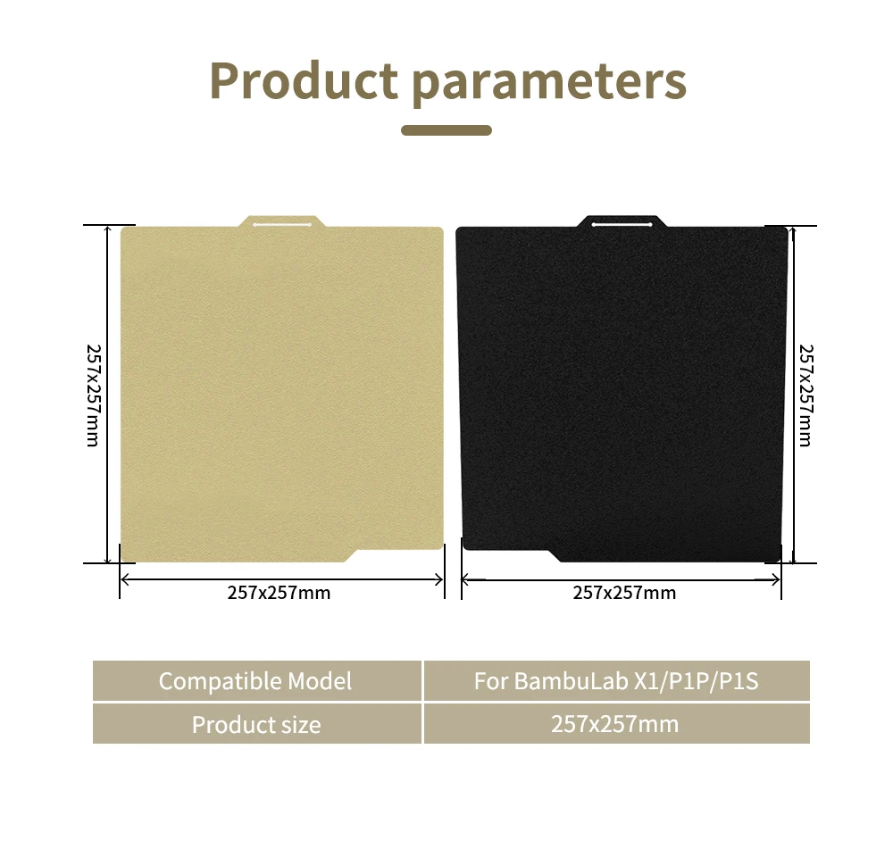 Bam buLab X1/P1P/P1S Build Plate PEI Bed Texture Double Sided pei Spring Steel Sheet For Bamboo Lab 3D Printer Part
Bam buLab X1/P1P/P1S Build Plate PEI Bed Texture Double Sided pei Spring Steel Sheet For Bamboo Lab 3D Printer Part