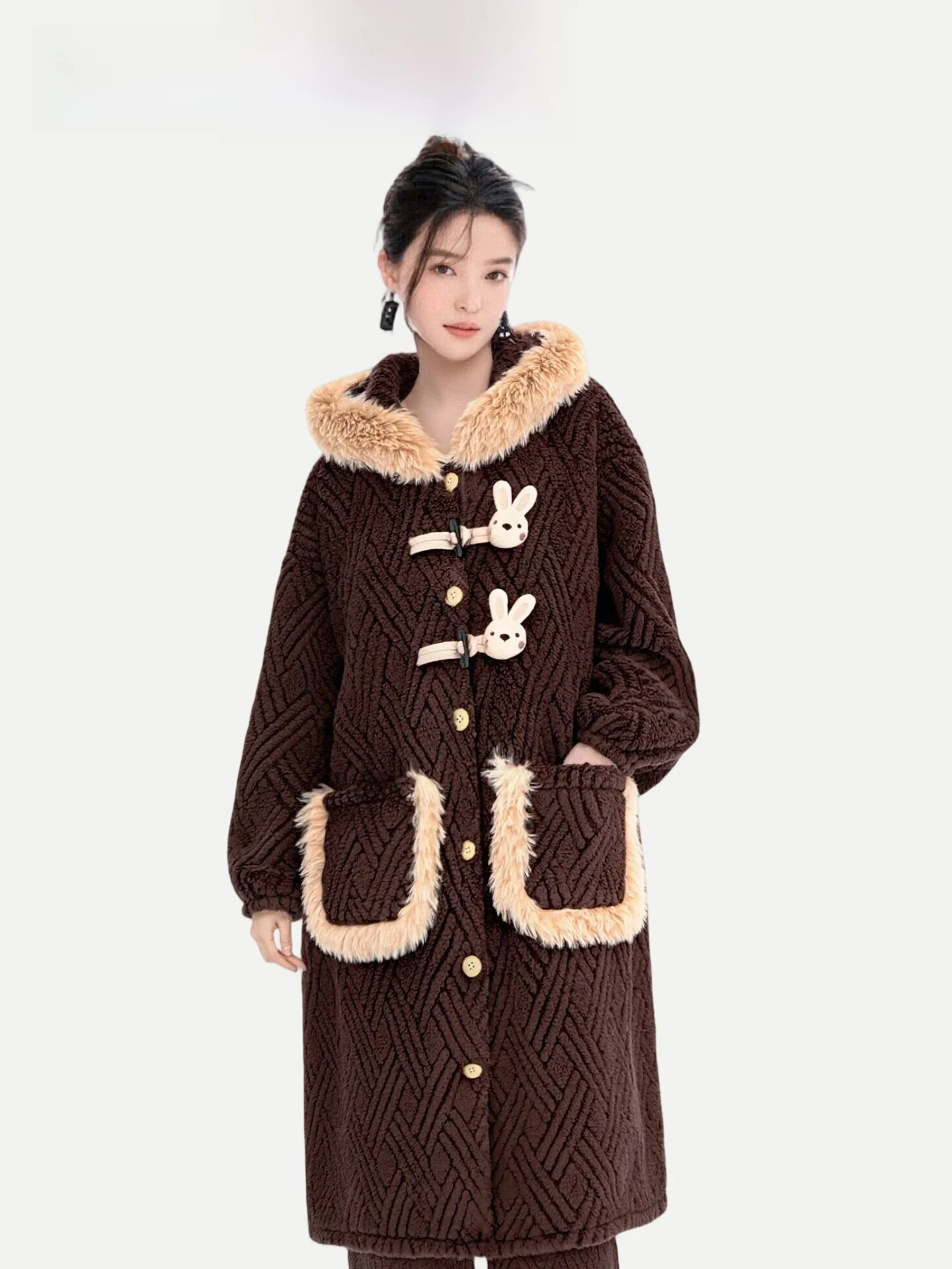 PinkBread Lucky Rabbit Adorable Sleepwear Soft Half Flannel Thickened Indoor Outdoor Home Clothes Autumn Winter Couples Clothes
PinkBread Lucky Rabbit Adorable Sleepwear Soft Half Flannel Thickened Indoor Outdoor Home Clothes Autumn Winter Couples Clothes