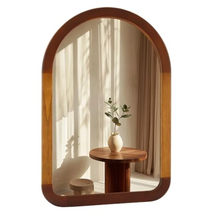 Arched Mirror 22 x 30 Inch, Brown Wood Rustic Bathroom Tempered Wall Mirror with Wood Frame, Round Corner Arch Farmhouse Wooden
Arched Mirror 22 x 30 Inch, Brown Wood Rustic Bathroom Tempered Wall Mirror with Wood Frame, Round Corner Arch Farmhouse Wooden
