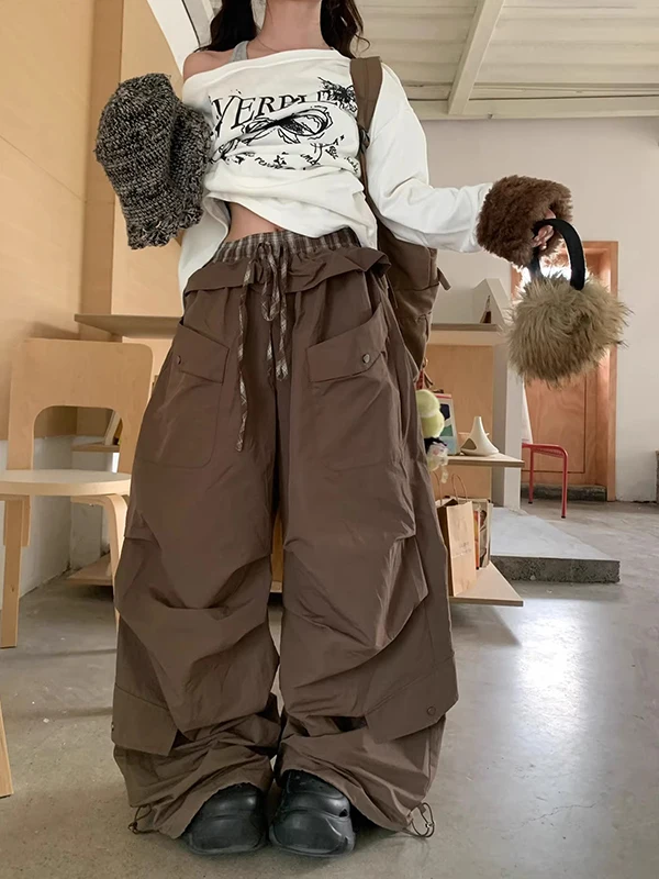American Retro Functional Style Multi-Pocket Work Pants Loose Elastic Waist Drawstring Casual Loose Straight Leg Trousers
American Retro Functional Style Multi-Pocket Work Pants Loose Elastic Waist Drawstring Casual Loose Straight Leg Trousers