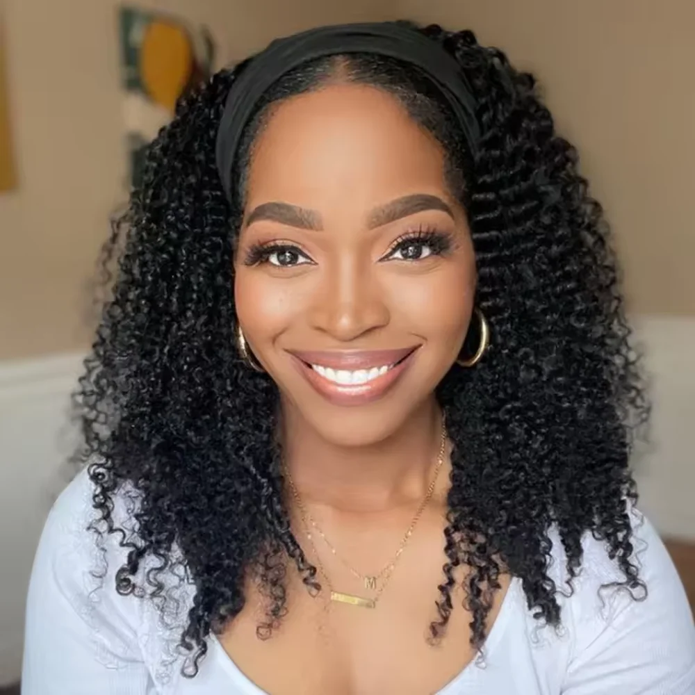 16-32 Inch Human hair Wigs Kinky Curly Headband Wig Upgrade 3 IN 1 Half Wig With Drawstring Seamless Clip Ins High Density Wigs
16-32 Inch Human hair Wigs Kinky Curly Headband Wig Upgrade 3 IN 1 Half Wig With Drawstring Seamless Clip Ins High Density Wigs