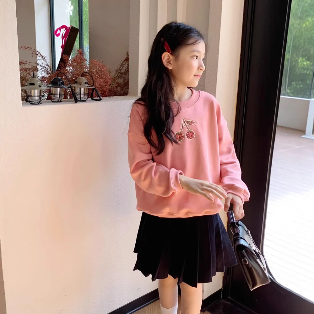 spring baby girls clothes kids sweatshirt Cherry pattern embroidery pink pullover sweater sweet girls clothes
spring baby girls clothes kids sweatshirt Cherry pattern embroidery pink pullover sweater sweet girls clothes